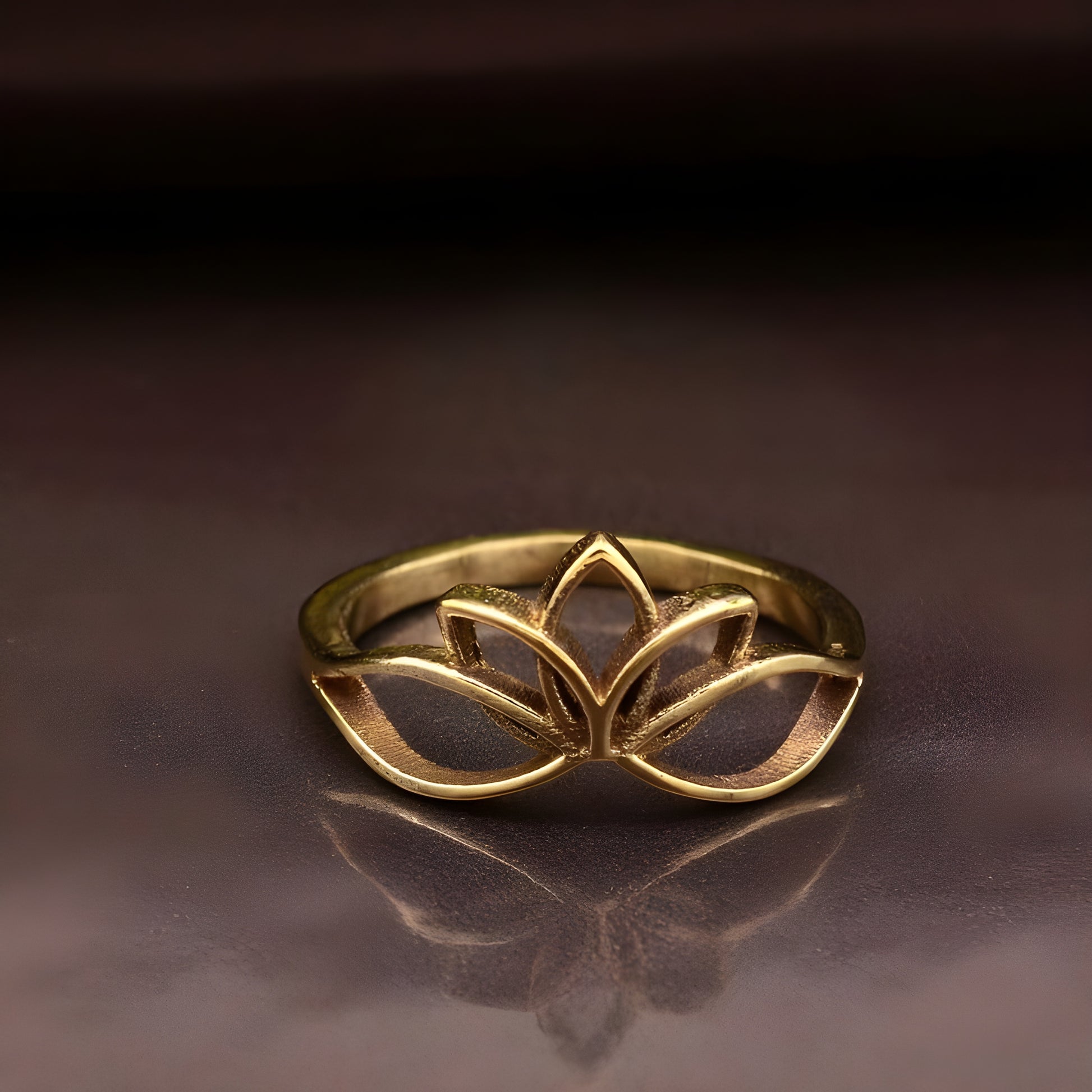 Semi-Bloom Lotus Ring – Minimalist Ring | Kumari