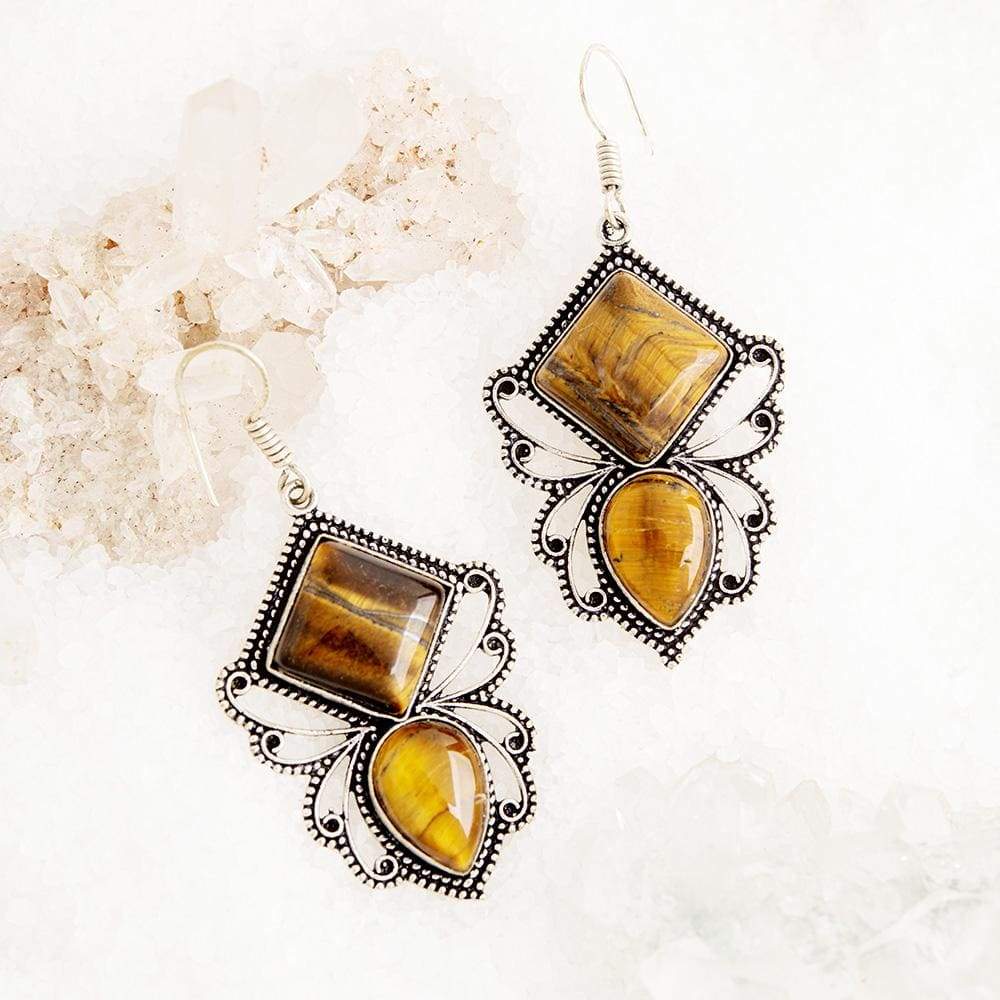 Silver Crystal Bees Earrings